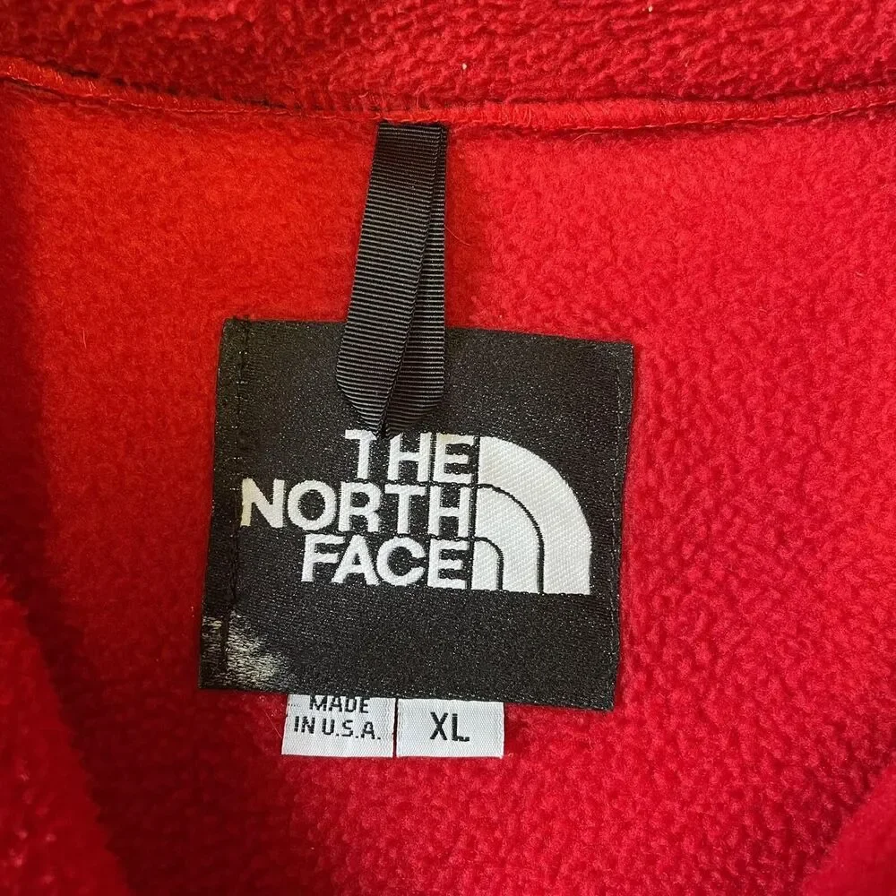 Vintage The North Face Full Zip Fleece Jacket Men’s XL Red Made In USA